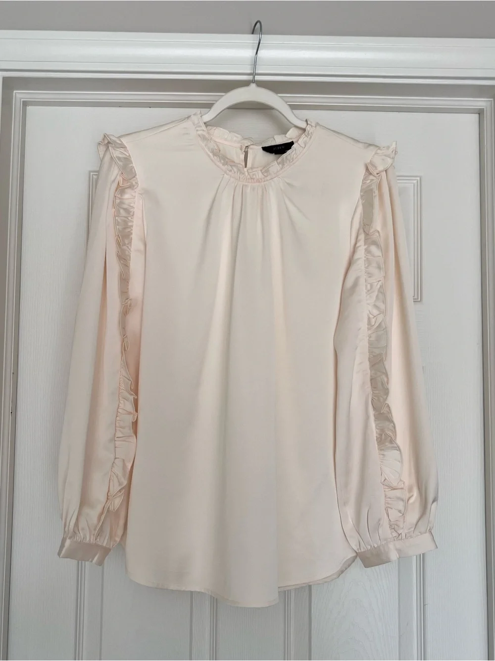 J. Crew - Holiday 2020 Collection- Ruffle-Trim - Satin Blouse
